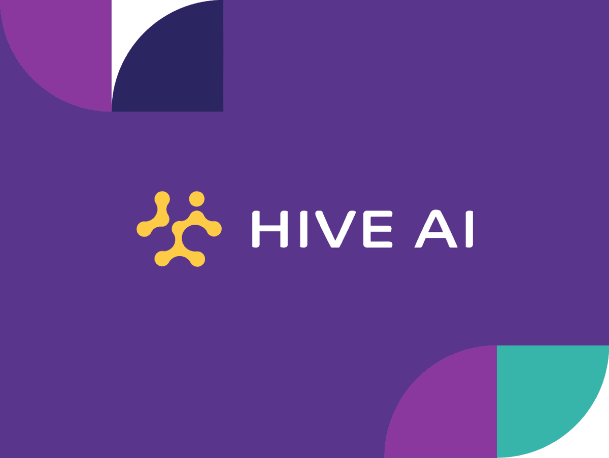 Logo HIVE AI na fioletowym tle