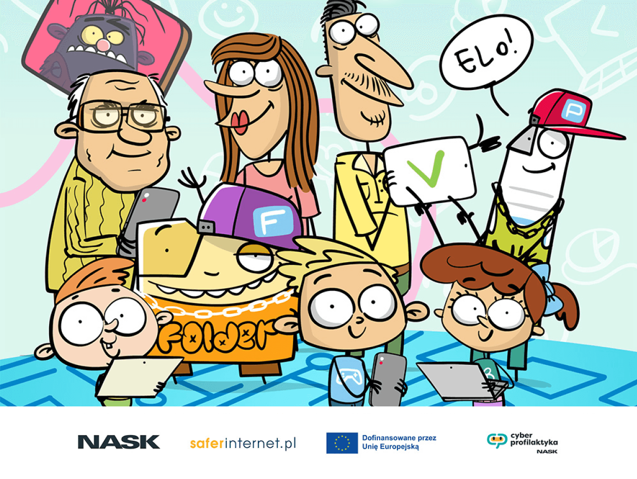 Grafika z animowanymi postaciami z teledysku.