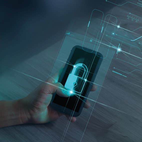 Cyfrowa kłódka wyświetlająca się na ekranie telefonu