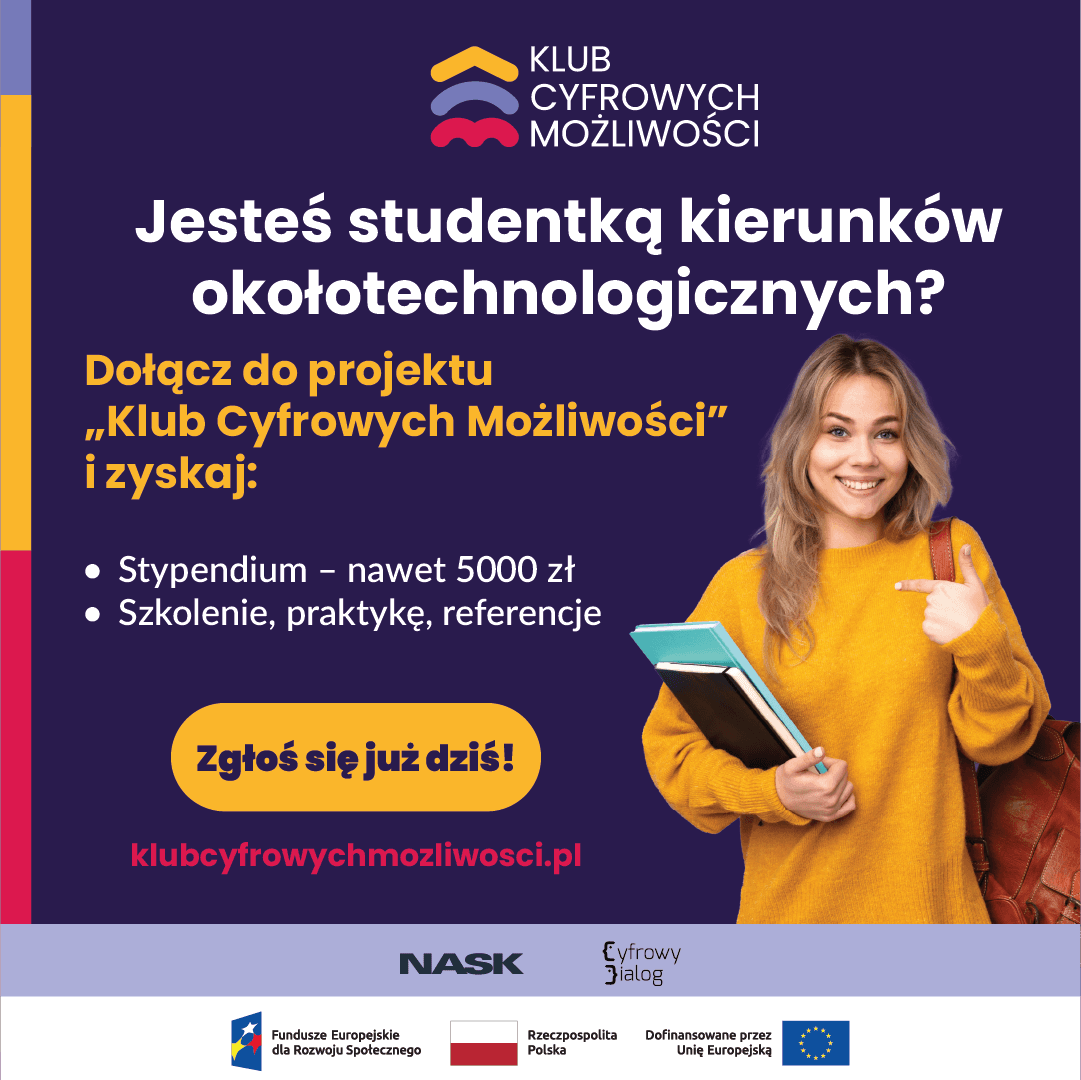 Grafika promująca Klub Cyfrowych Możliwości. 